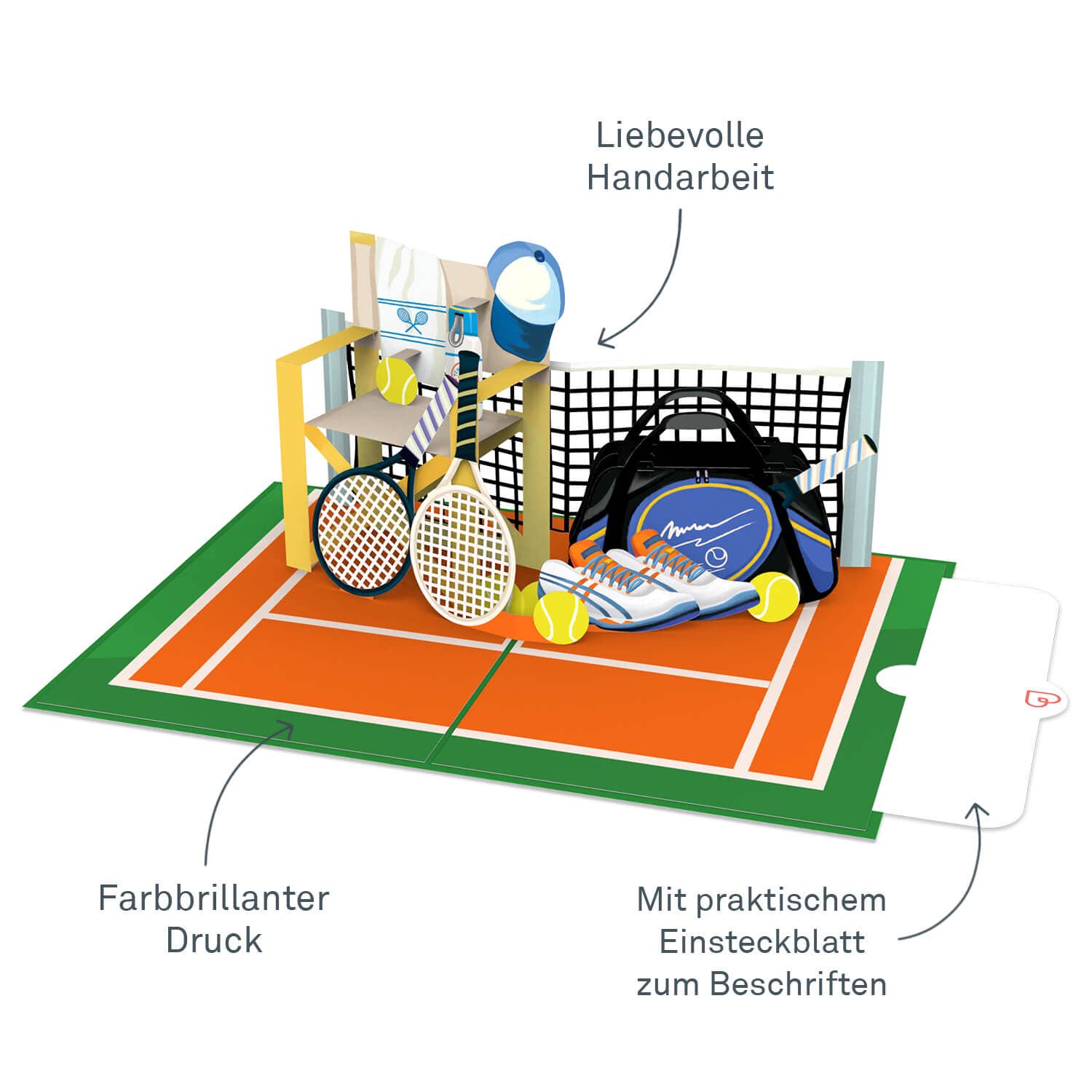 papercrush - Wholesale Everyday Greeting Card - Tennis Pop-Up Card2
