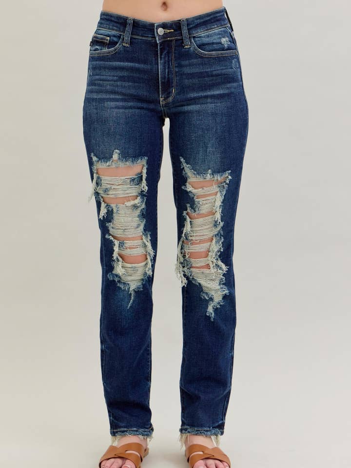 MR Heavy Destroy Straight for wholesale by Judy Blue Jeans