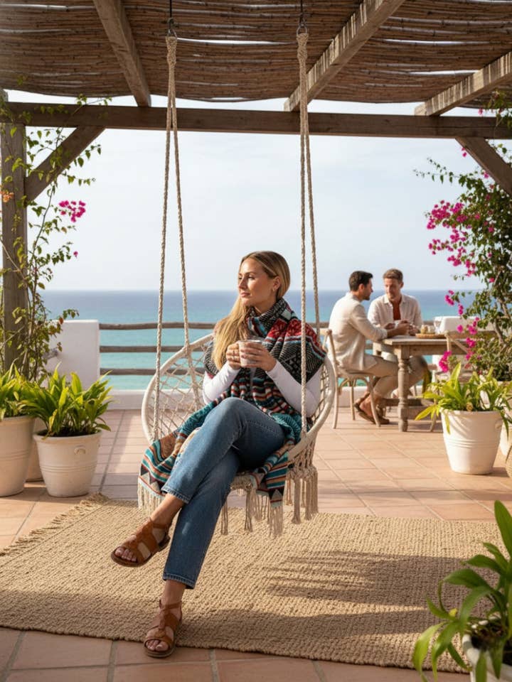 Large multicolor handcrafted shawl | Kimago for wholesale by Kimago Look