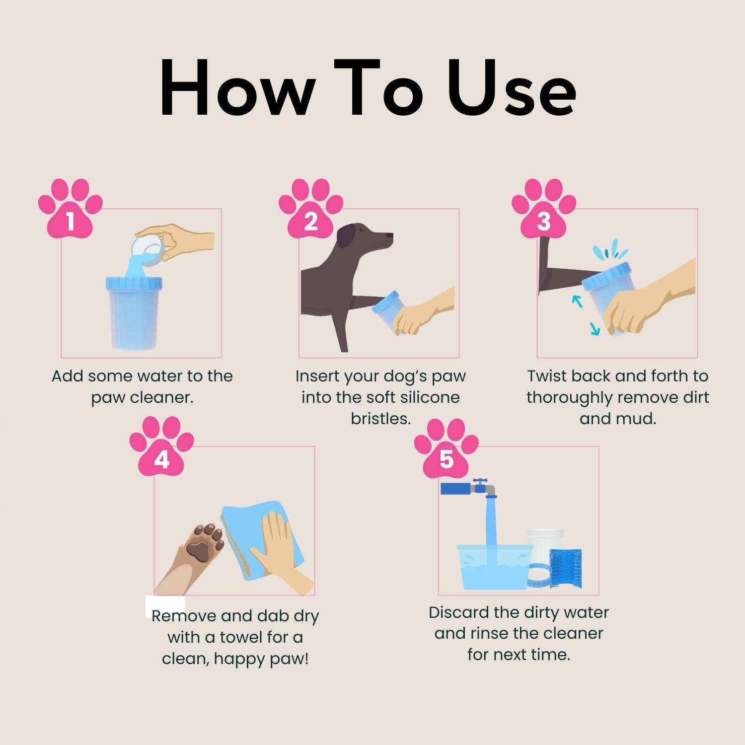 Pet N Pet - Vendita all'ingrosso Strumento per la toelettatura del pelo - Cani - Pulitore per Zampe Cane con Setole in Silicone5