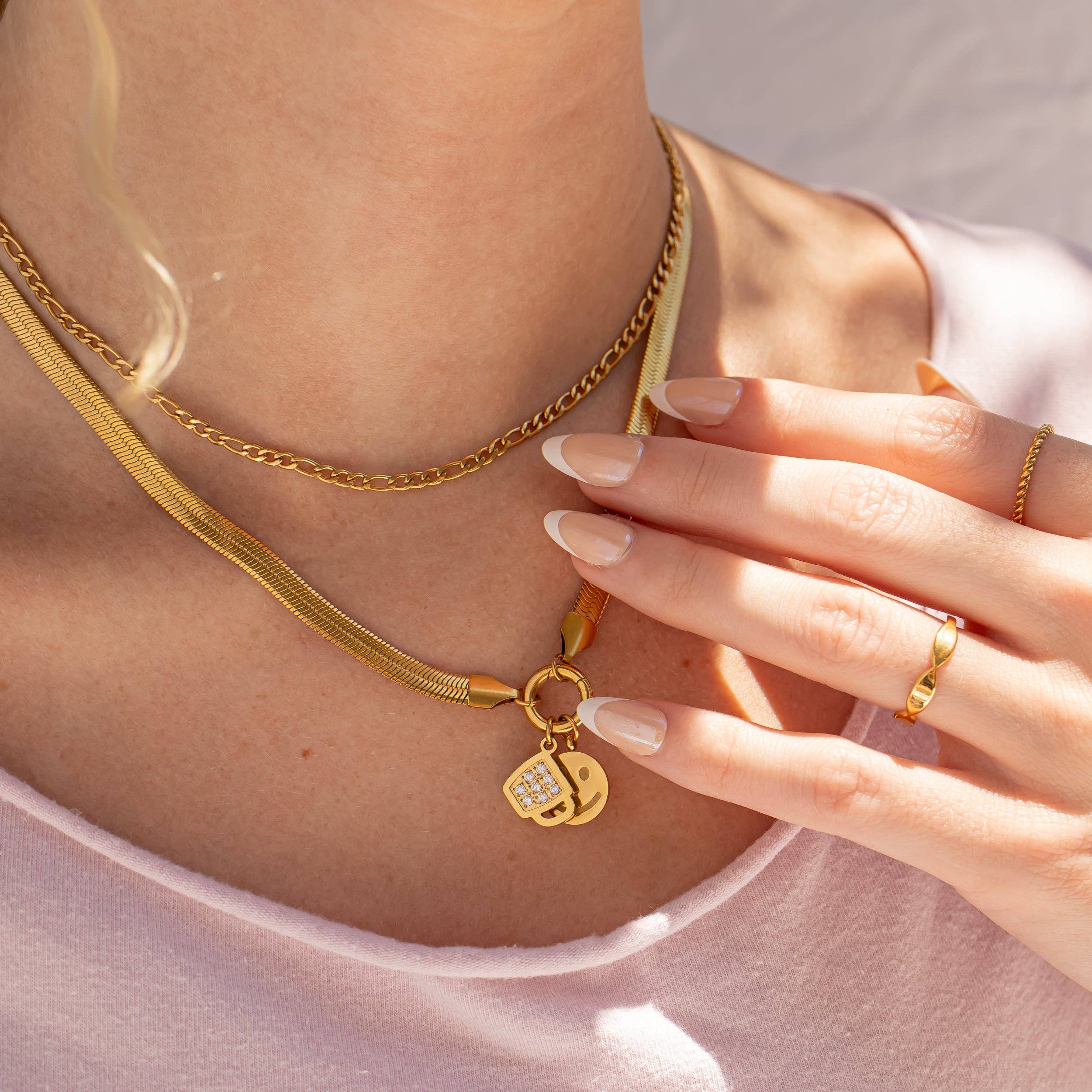 WJW - Wholesale Individual Charm/Pendant - 18K Gold PVD Stainless Steel CZ Coffee Cup Charm3