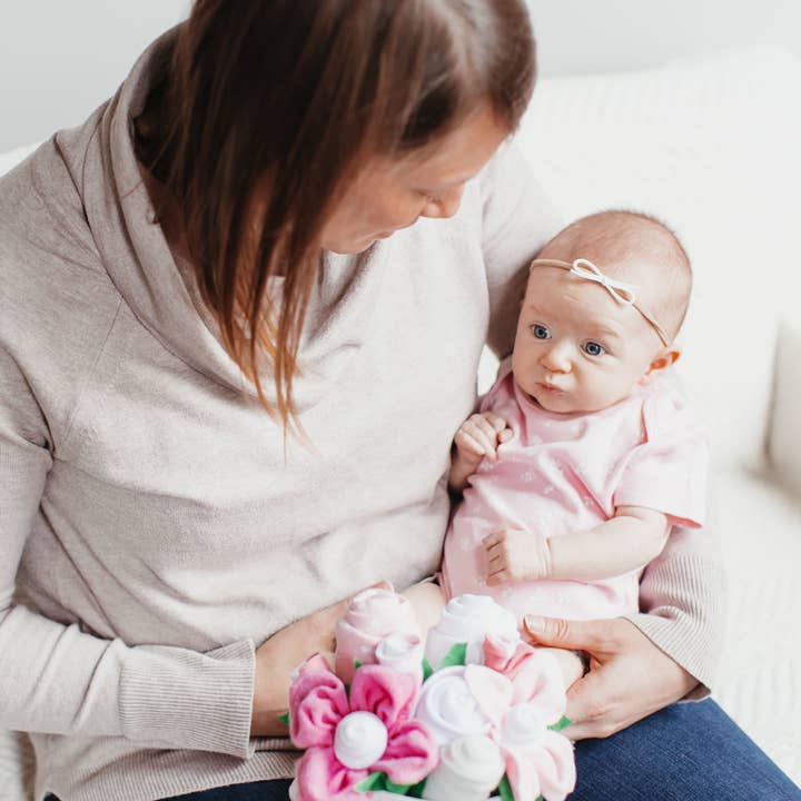 Baby Blossom Company - Wholesale New Mom Gift Box/Set - Petite New Mom Baby Girl Gift Box Bouquet -Floral7