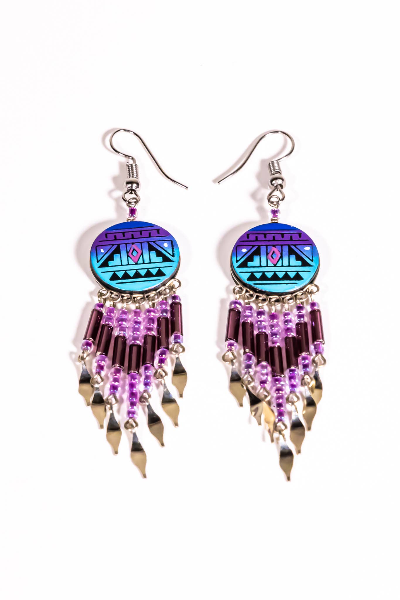 Shelley Enterprises Inc. - Vendita all'ingrosso Orecchini pendenti - 7601-Orecchini dipinti, fatti a mano con perline ceche20