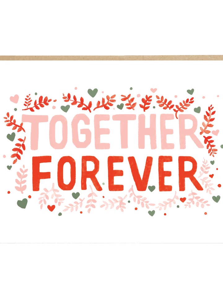 'Together Forever' Floral Love Card for wholesale by Jade Fisher