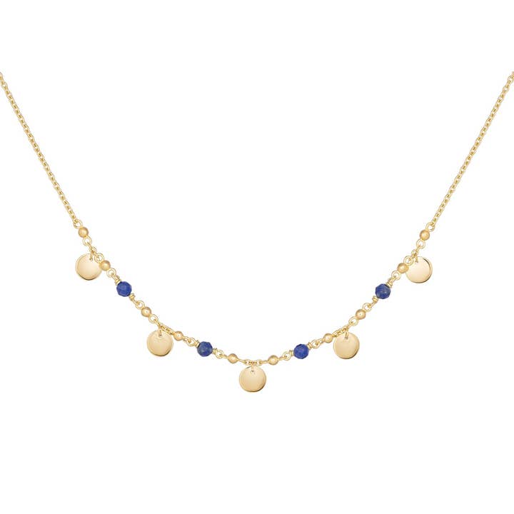 925 silver plated lapis lazuli plate necklace for wholesale by caï