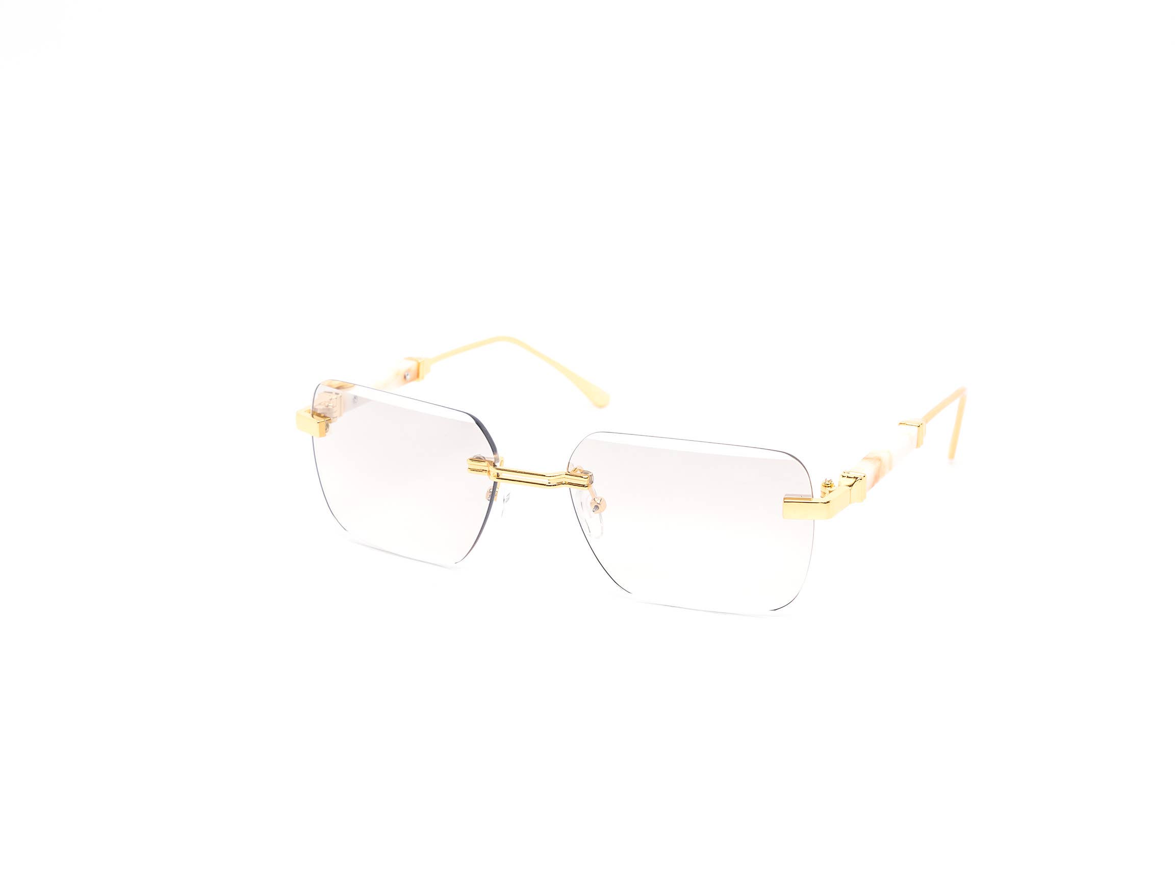 Still Friday - Wholesale Sunglasses - Women's - Rimless Gradient Miter-cut Wood Temple Sunglasses10