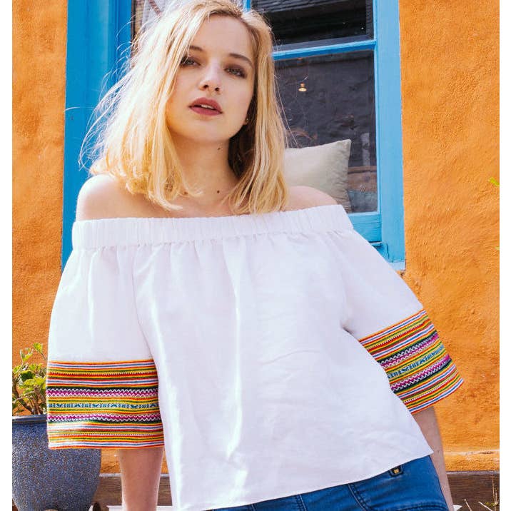 Naya Top - White for wholesale by Uzma Bozai