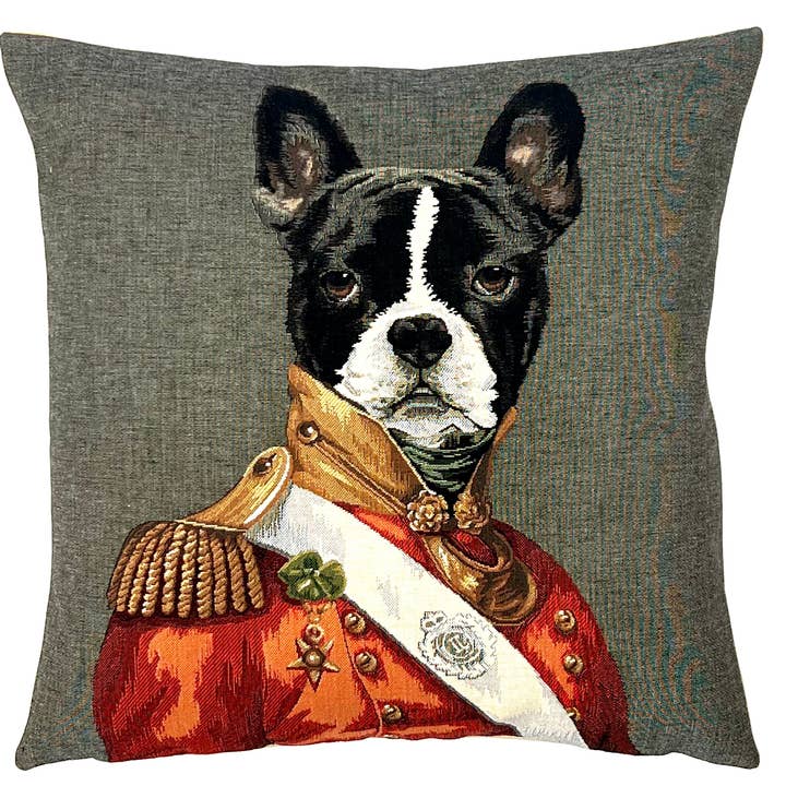 yapatkwa - art of the loom – Großhandel Zierkissen – Französische Bulldogge Porträt - Boston Terrier Kissen