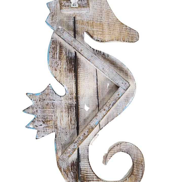 White Elephant - Wholesale Wall Accent - Seahorses Set of 3 Wooden Nautical Wall Art