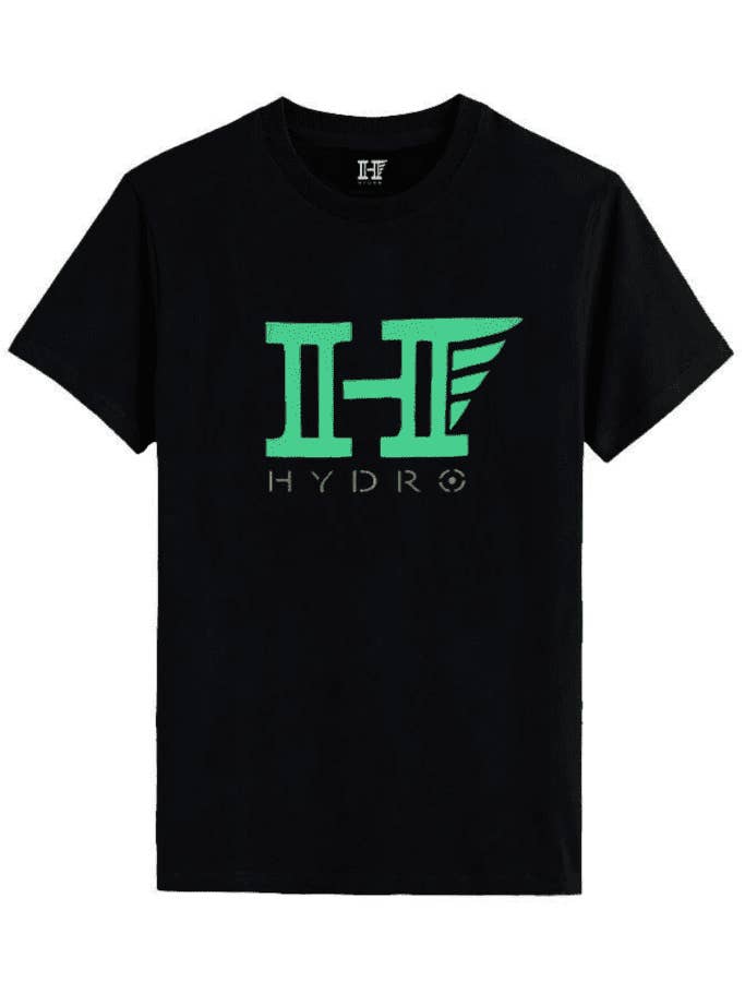 Black Hydro Turquoise logo T-shirt for wholesale by HYDRO