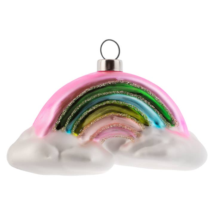 Karma - Wholesale Ornament - Rainbow with Clouds Mercury Glass Ornament