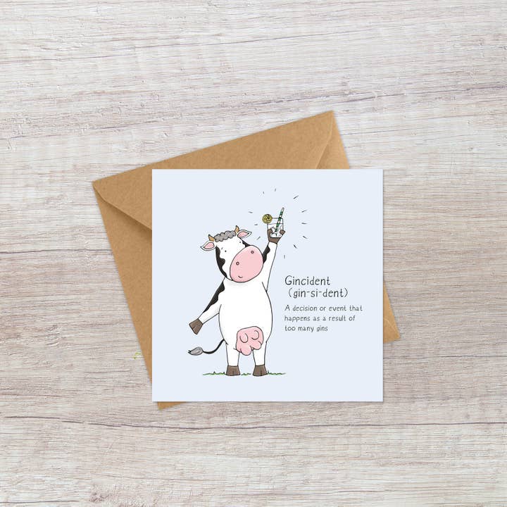 Gincident - Fun Cows for wholesale by Lucy Driver Illustration