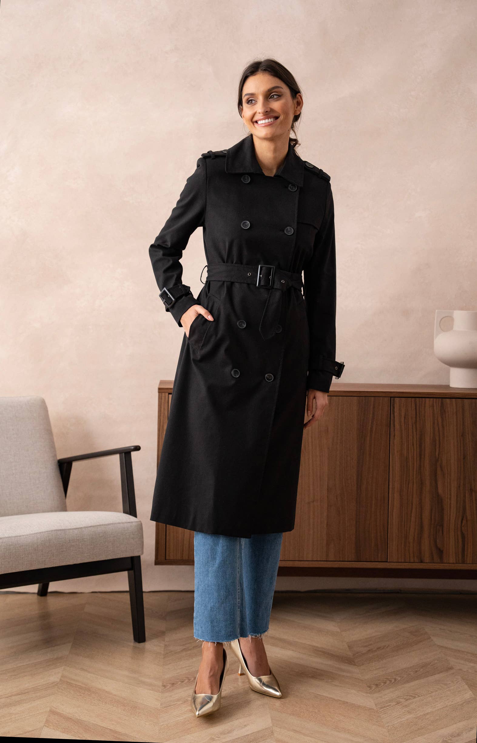 Attentif Paris - Wholesale Trench Coat - Women's - Long trench coat with cotton belt3
