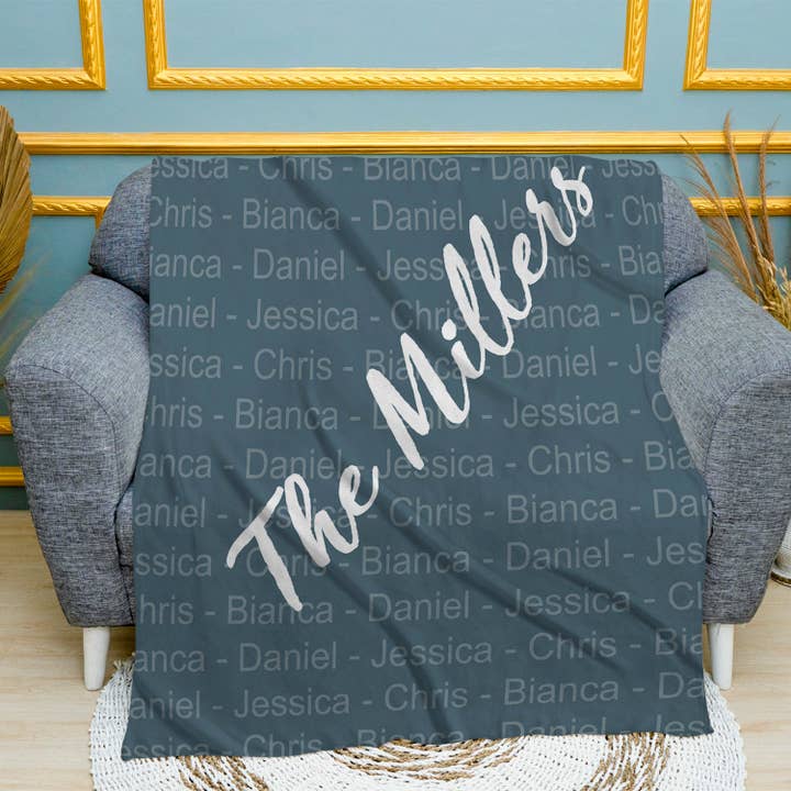Last Name Blanket for wholesale by B2U Decor