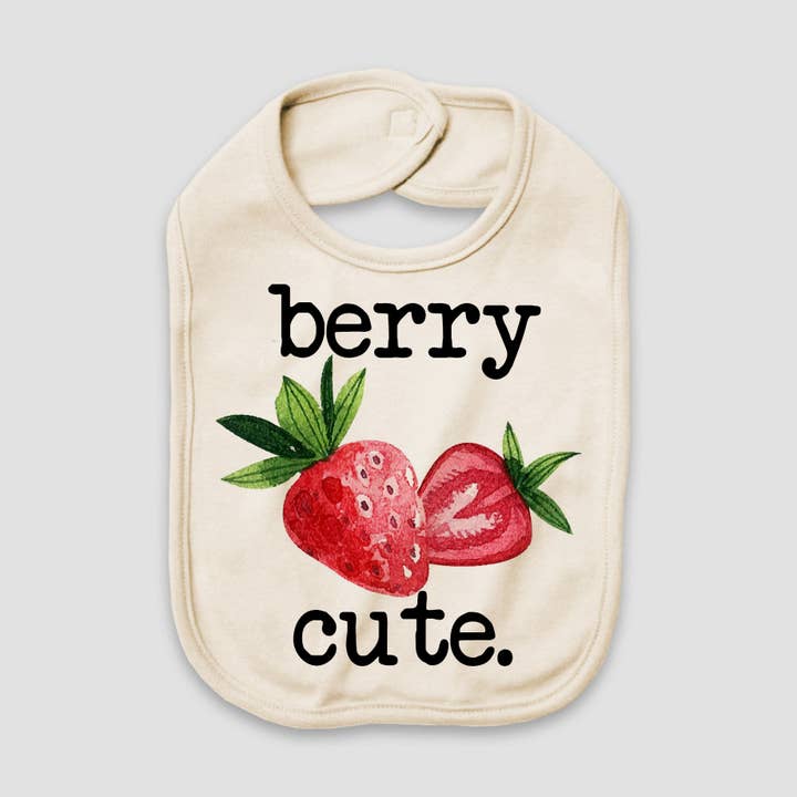 Berry Cute Strawberries - Bavaglino per bebè, colore naturale per la vendita all'ingrosso da parte di Love You a Latte Shop