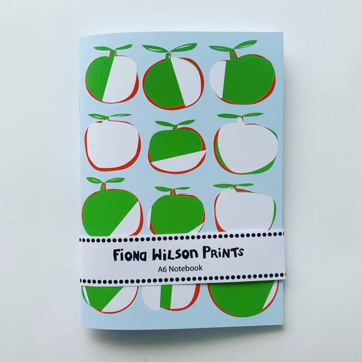 A6 Notebook Green Apples for wholesale by Fiona Wilson Prints