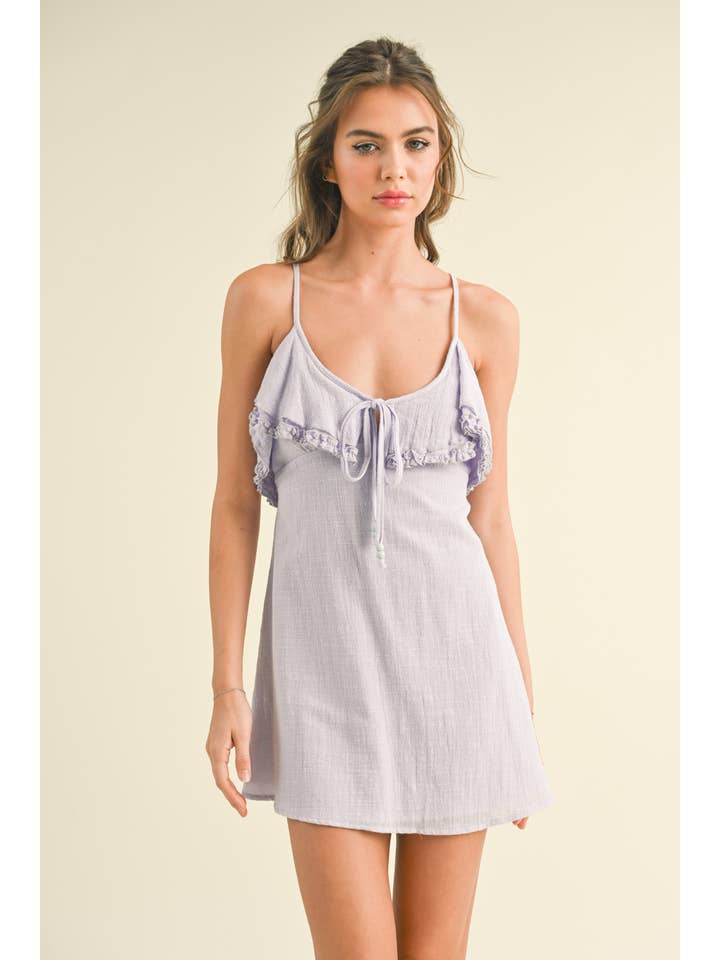 Klesis - Vente Robe – femme - ID6451 ROBE VOLANTÉE AVEC BRETELLES ET DOS CROISÉ22