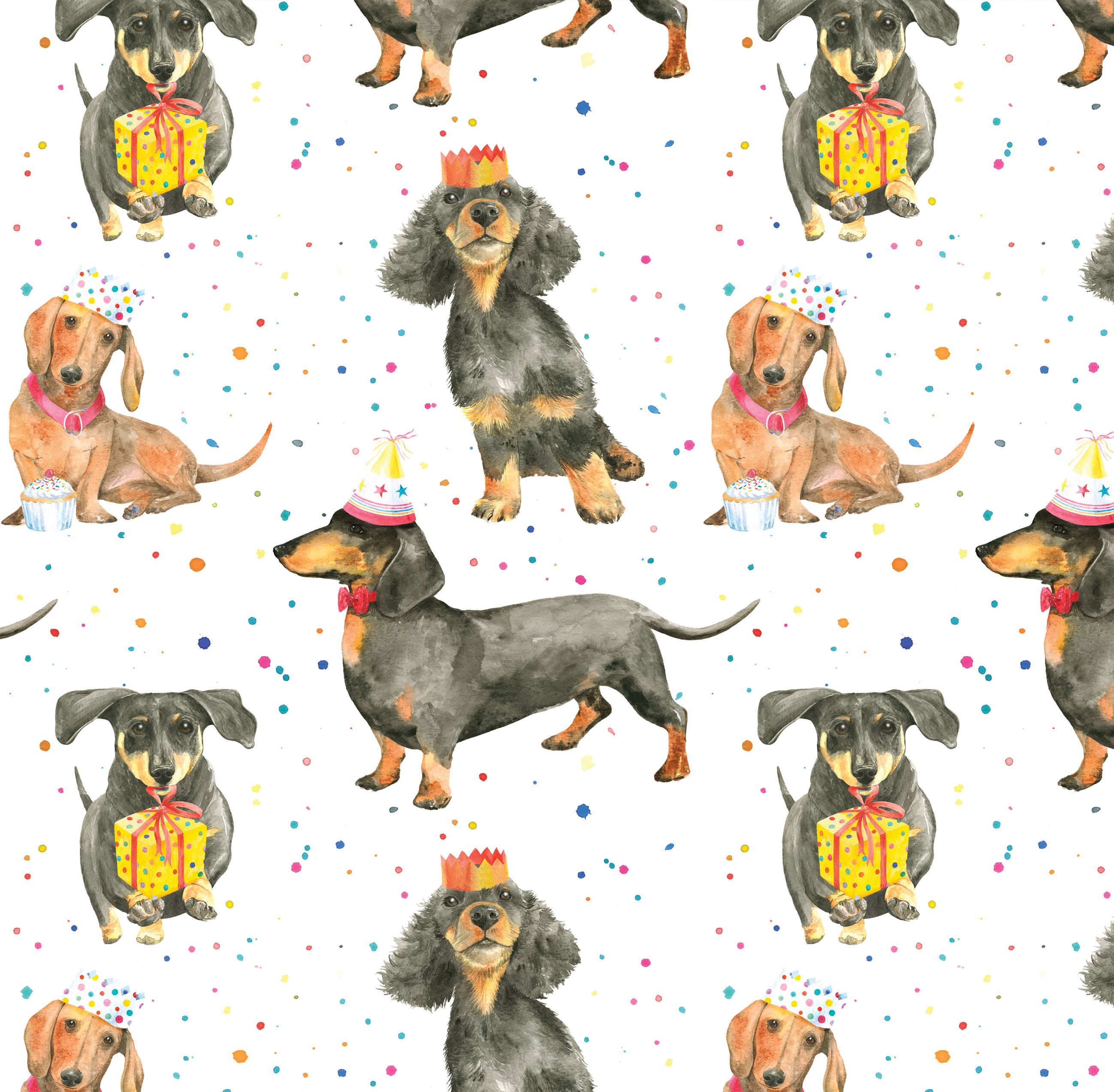 The Arty Penguin – Engroshandel Gavepapir – Indpakningspapir med gravhundemotiv - genanvendt og genanvendeligt6