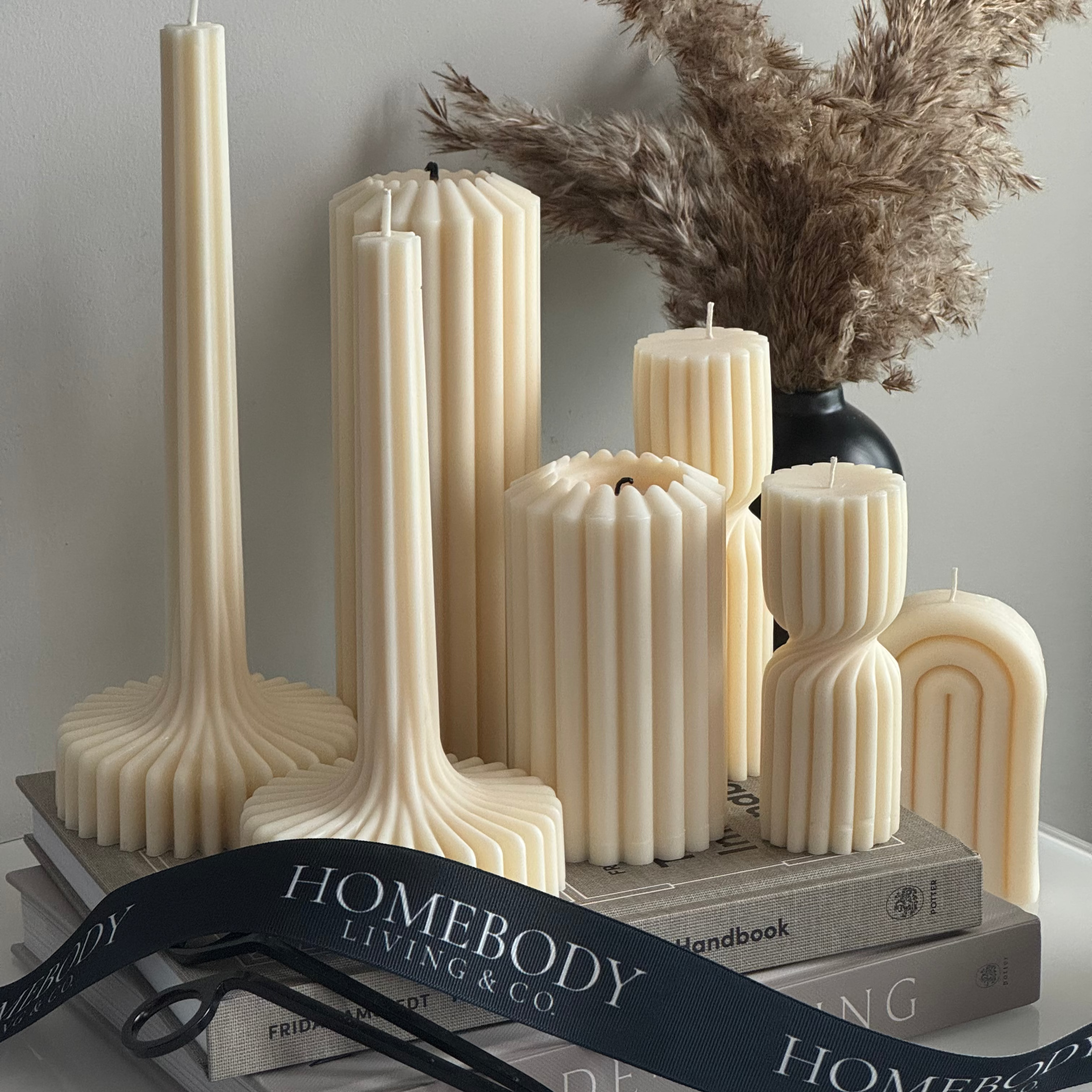 Homebody Living & Co. - Wholesale Pillar Candle - Twist & Flute Sculptural Pillar Candle 2