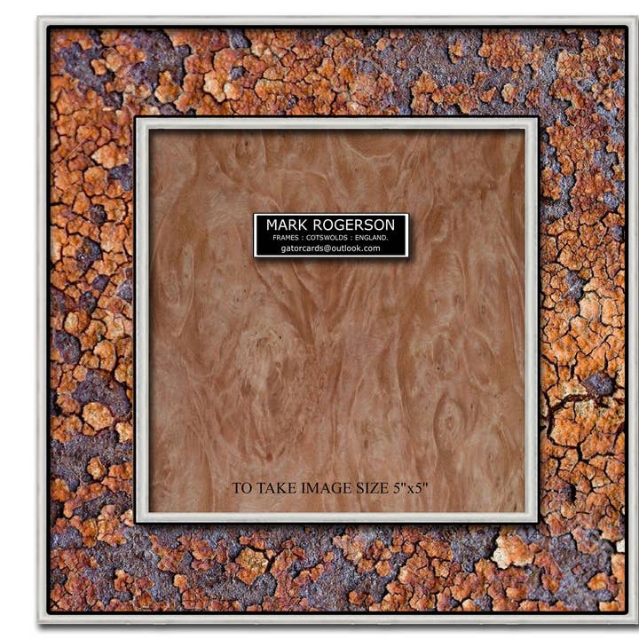 2008 Faux Rusty Metal Paper Veneer Photoframe 5x5 for wholesale by Gator cards