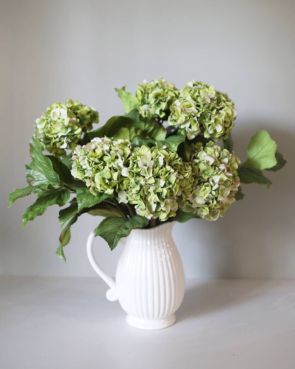 Prestige Botanicals - Wholesale Artificial Flowers - Green Double Hydrangea 36"1
