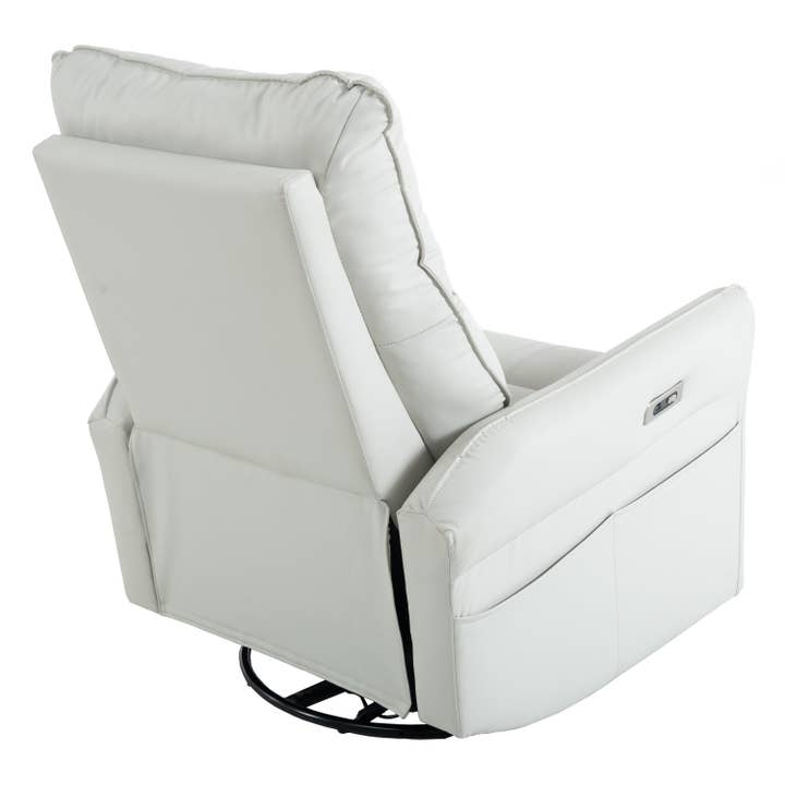HOMYCASA DESIGN INC - Wholesale Chair - 270° Power Swivel Rocker Recliner, PU Leather Glider, Gray17