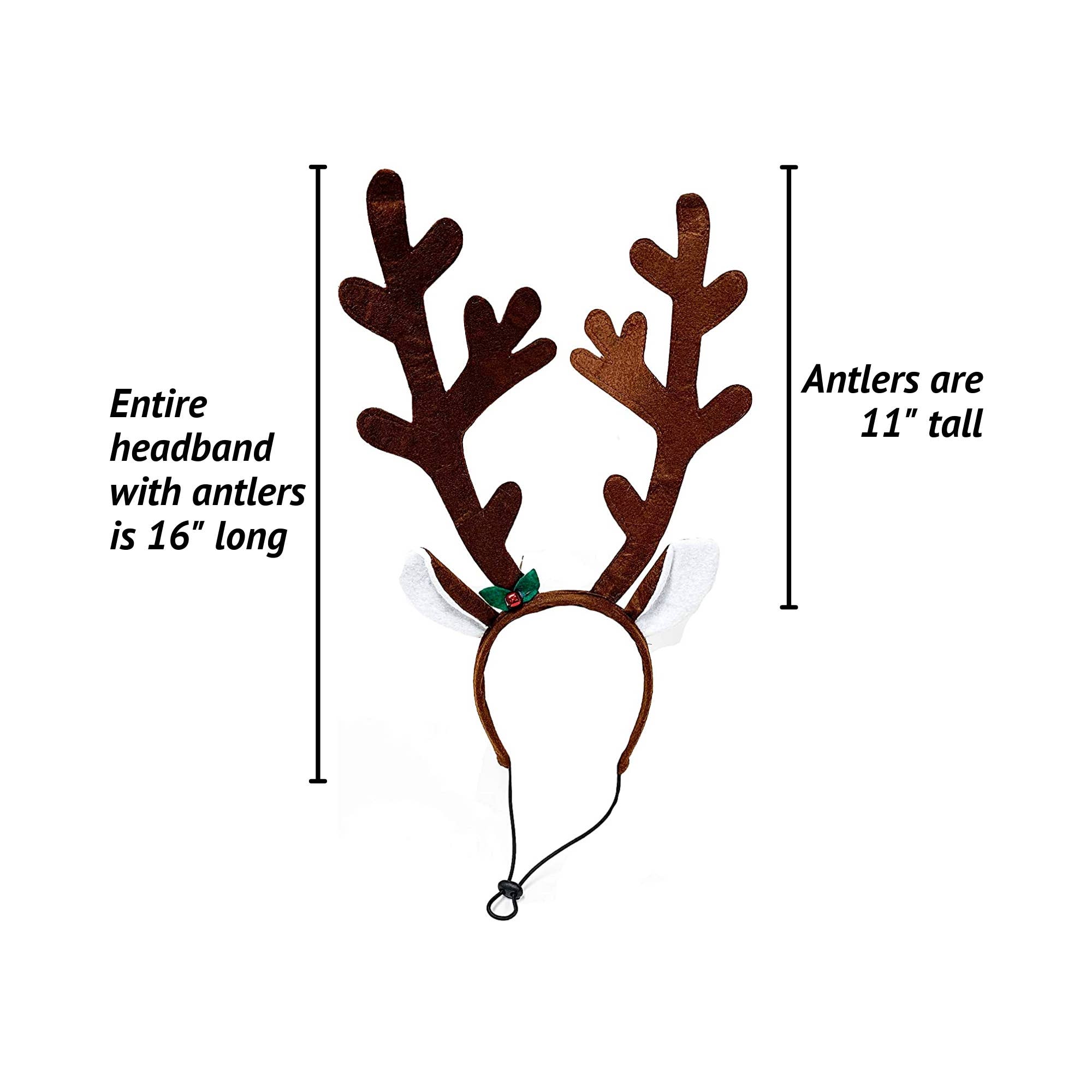 Midlee Designs – Engroshandel Kæledyrskostume – Hund – Midlee Brown rensdyr gevir til hund med pandebånd6