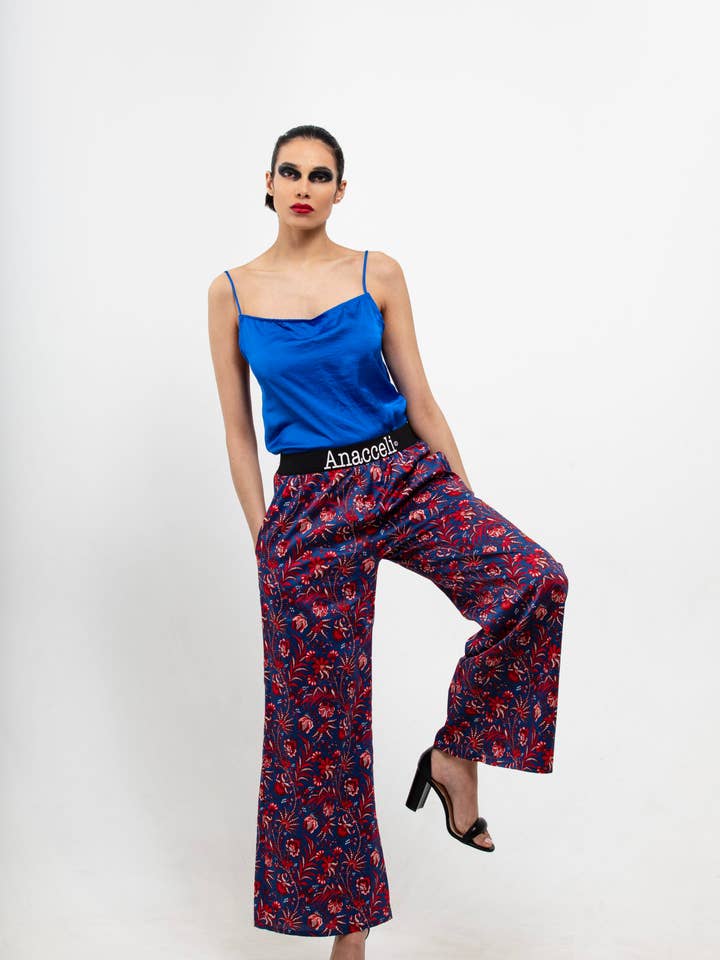 ANACCELI PANTS FLORAL PRINT VERSION for wholesale by Anacceli