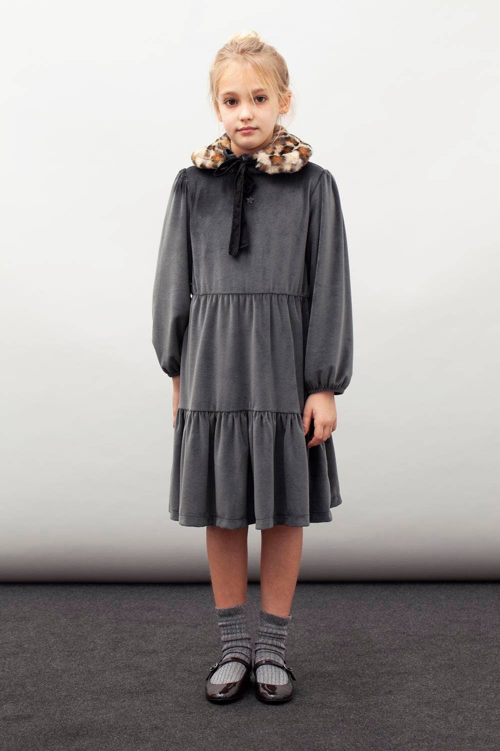 Tocoto Vintage - Wholesale Dress - Kids - Kid Velved Dress W312213