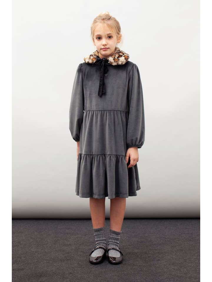 Tocoto Vintage - Wholesale Dress - Kids - Kid Velved Dress W312213