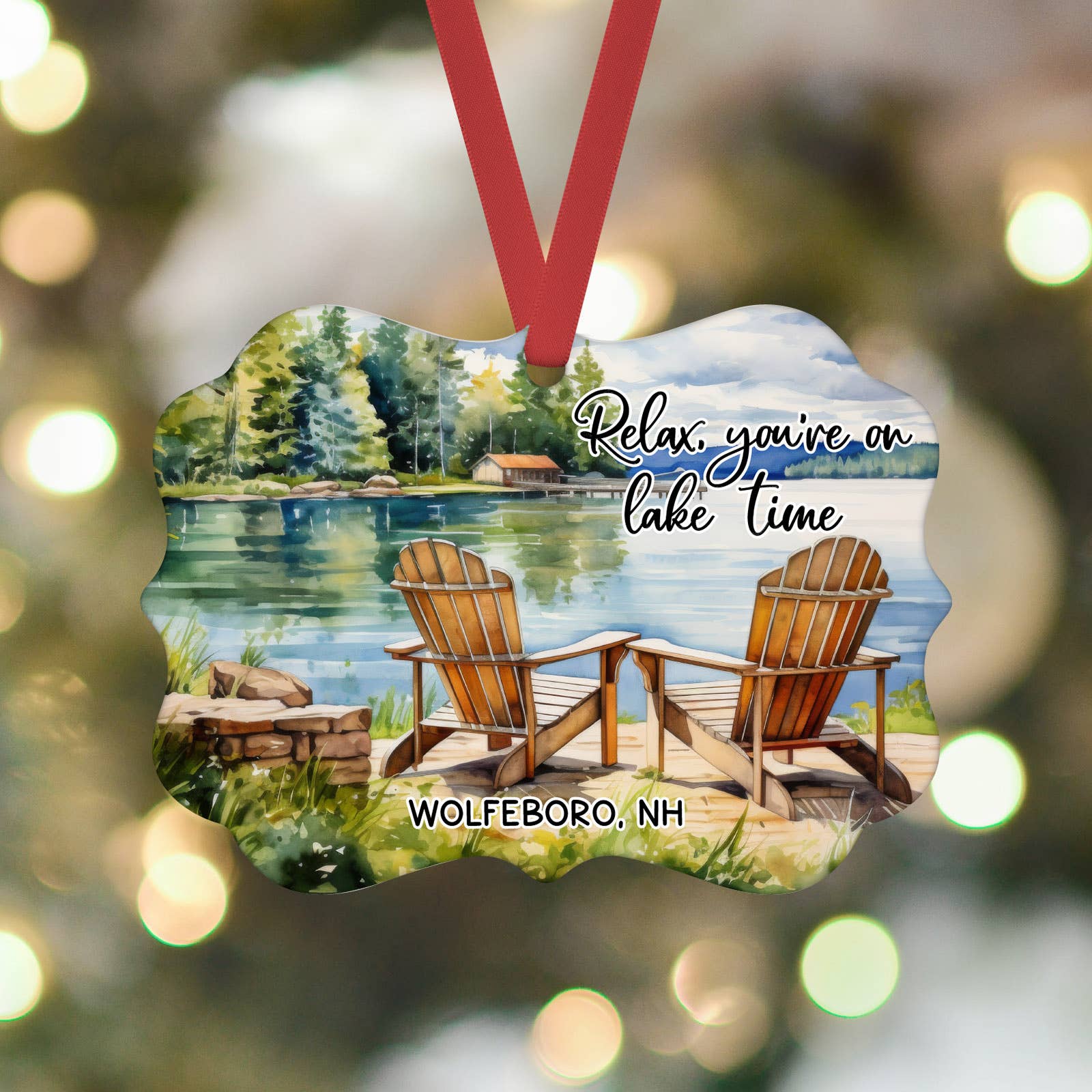 Heart & Willow Prints - Wholesale Ornament - Lake Life Lake Time Custom Town Christmas Ornament3