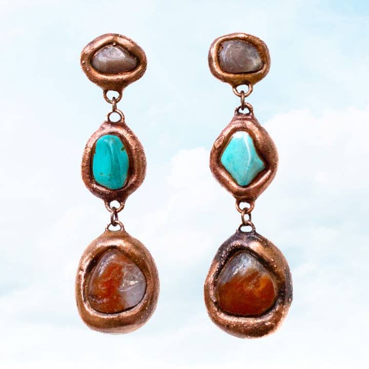 Crystal Cascade — River Pebble, Turquoise & Carnelian for wholesale by begin again goods