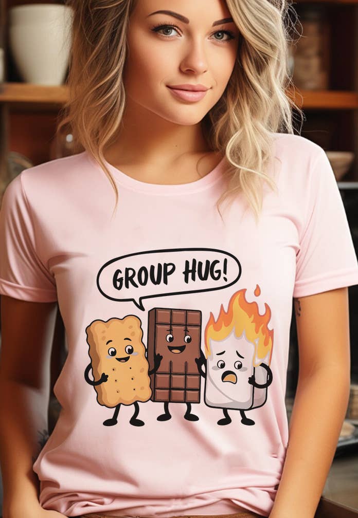 Top Avenue - Wholesale T-Shirt (Graphic) - Unisex - Smores Group Hug Unisex Round Neck Tee2