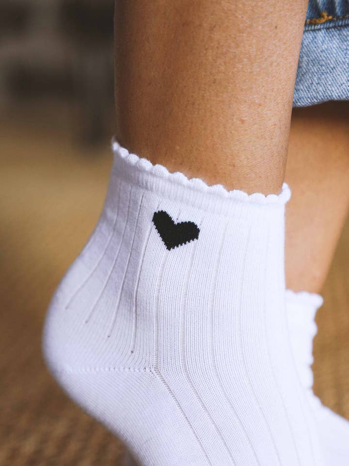 BABETTE heart socks made in France pour la vente par Petites Culottées