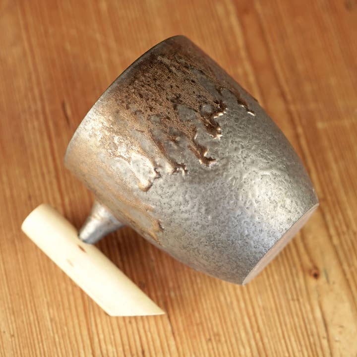 Backwoods Provisions - Wholesale Coffee Mug - Metallic Bronze Glaze Mug with Wood Handle1