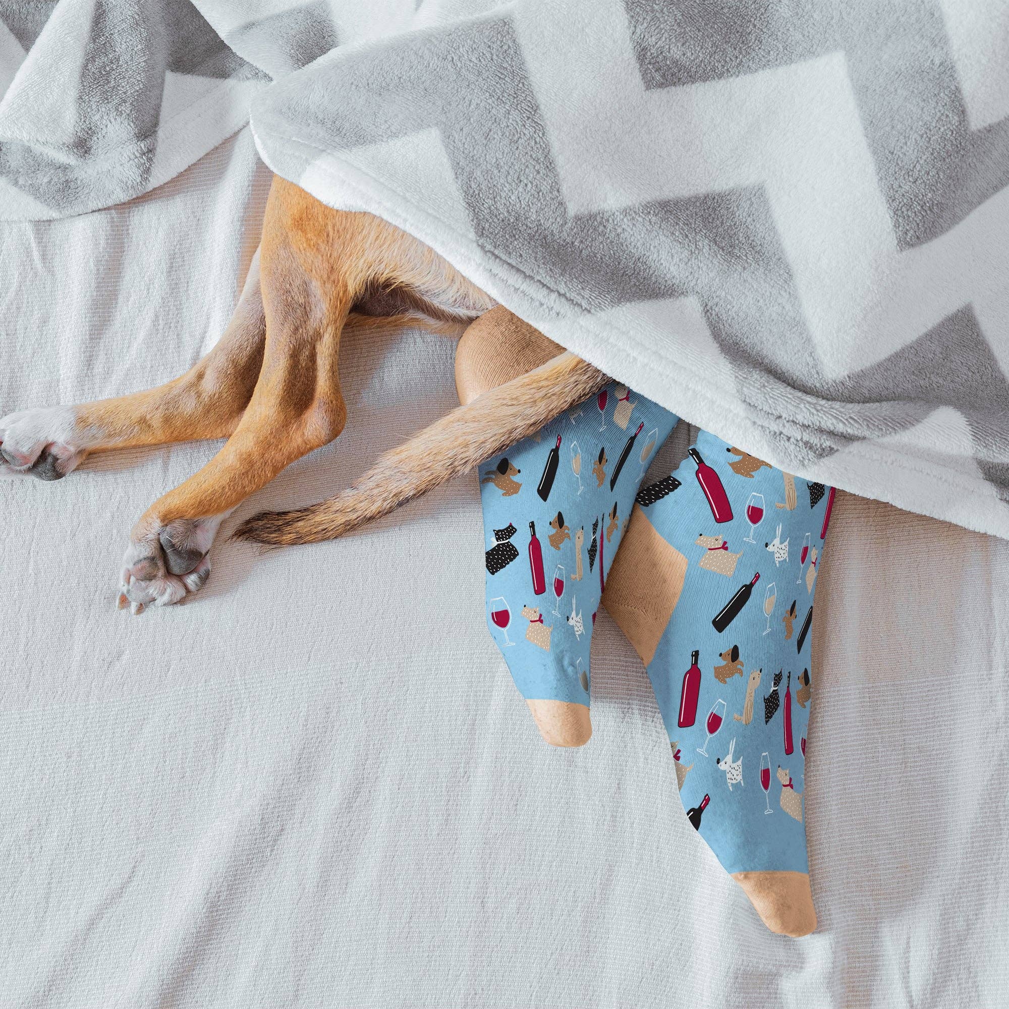 Chris’s Stuff Inc. - Wholesale Socks - Unisex - Dogs & Wine Socks2