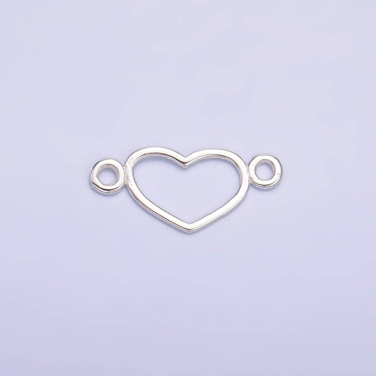 Aim Eternal - Wholesale Craft Supplies - S925 Sterling Silver 5.5mm Open Heart Connector in Gold & Silver | SL-6141