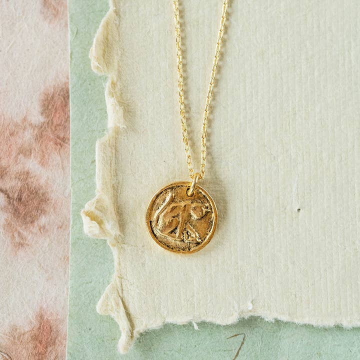 Bitty Button Charm Necklace | Cat Necklace for wholesale by Bella Vita Jewelry