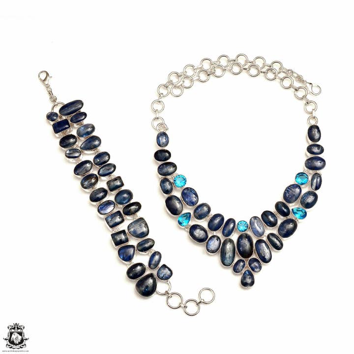 Äkta Tanzanian Kyanite Blue Topas Halsband SET938 för wholesale av SARAH DESIGNS JEWELRY
