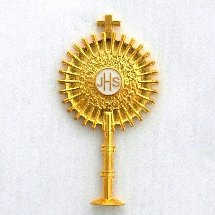 Contreras Designs – wholesale Nål och knapp för kavajslag – BA49476 Brasilianskt guldpläterad monstransslipsnål