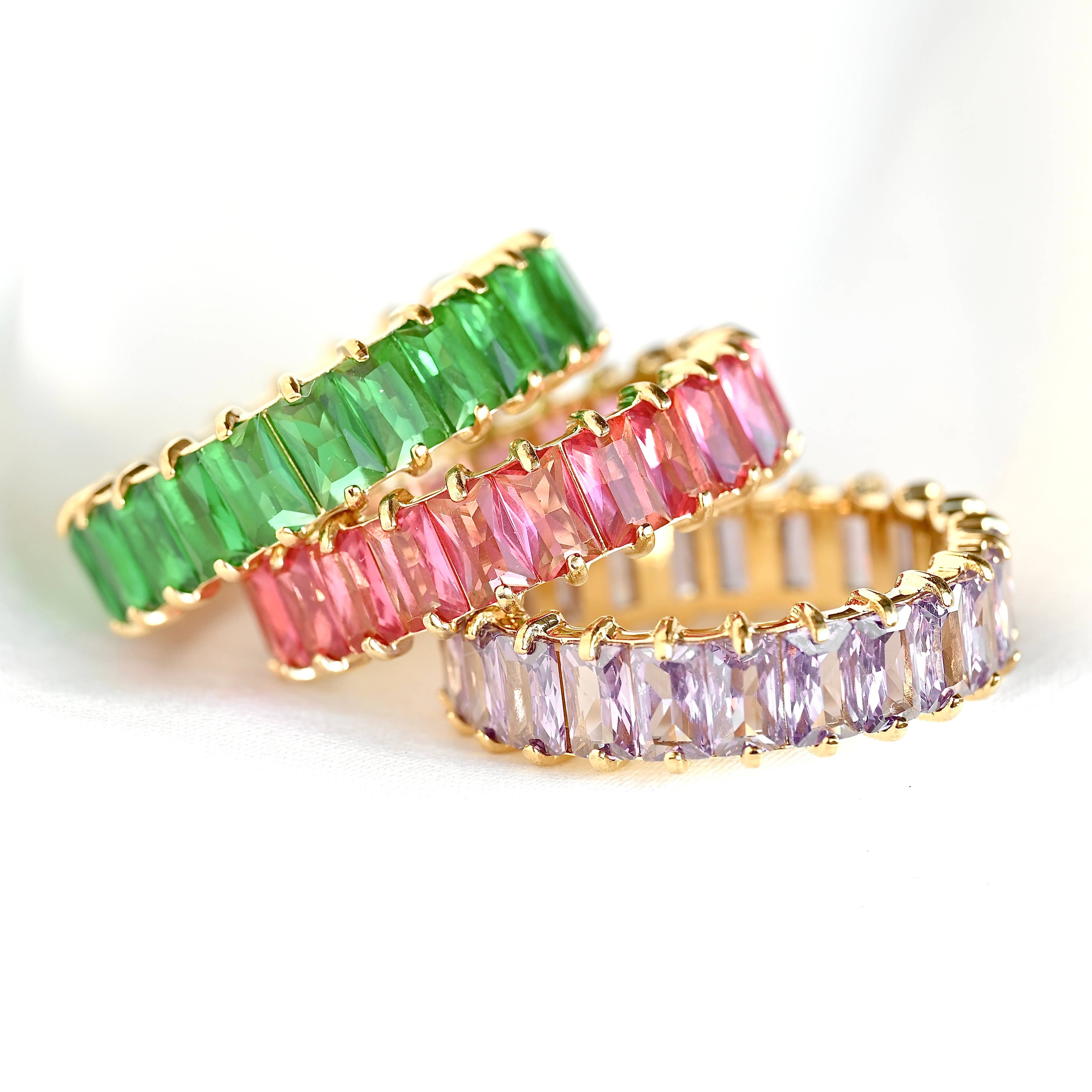 Blueyejewelry – Engroshandel Ring med sten – Bred baguette-skåret diamantring med CZ21