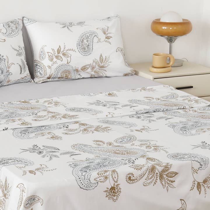 Juego de ropa de cama con estampado de hojas doradas para venta al por mayor de BOD HOME