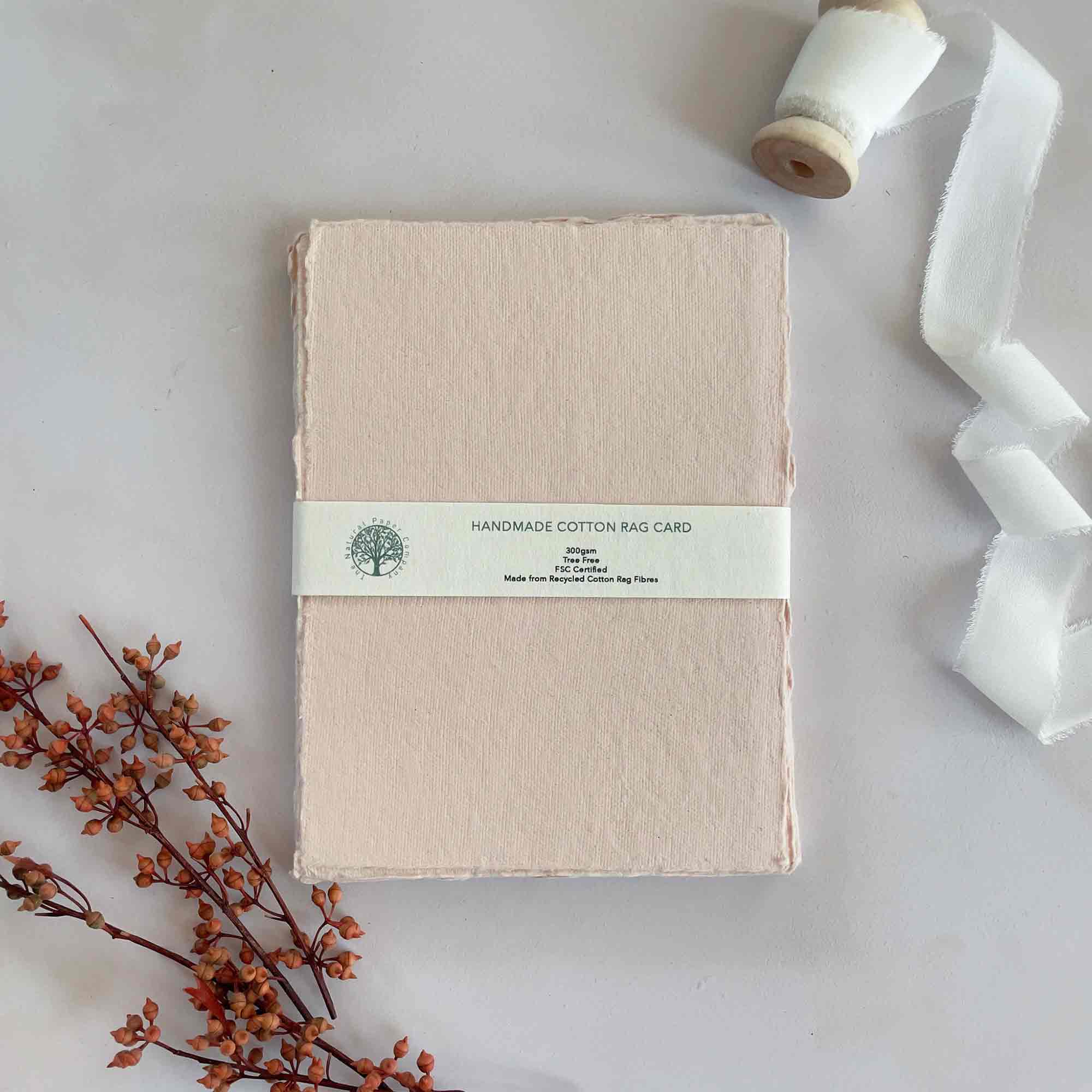 The Natural Paper Company - Wholesale Stationery/Notecard Set - Misty Rose Handmade Cotton Rag Paper, Card and Envelopes13
