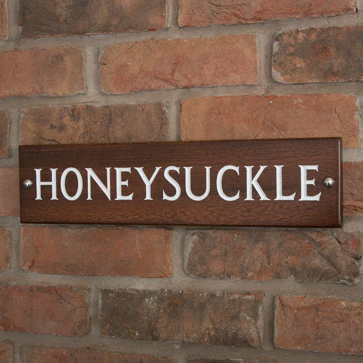 Iroko Wood House Name Sign - Size Is 40.5cm X 10cm for wholesale by The House nameplate company