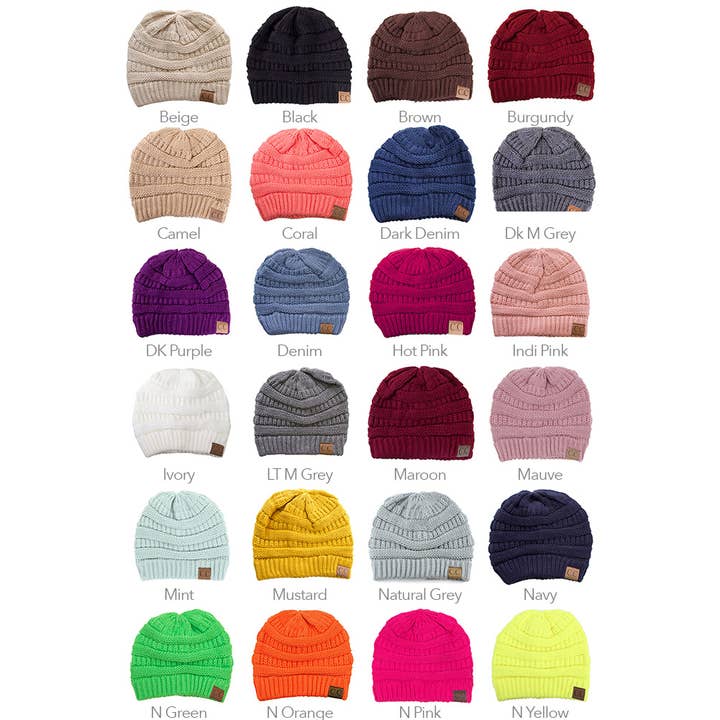 Hana - Wholesale Beanie - Women's - C.C Best Selling Cable Knit Classic Beanie Winter Hat