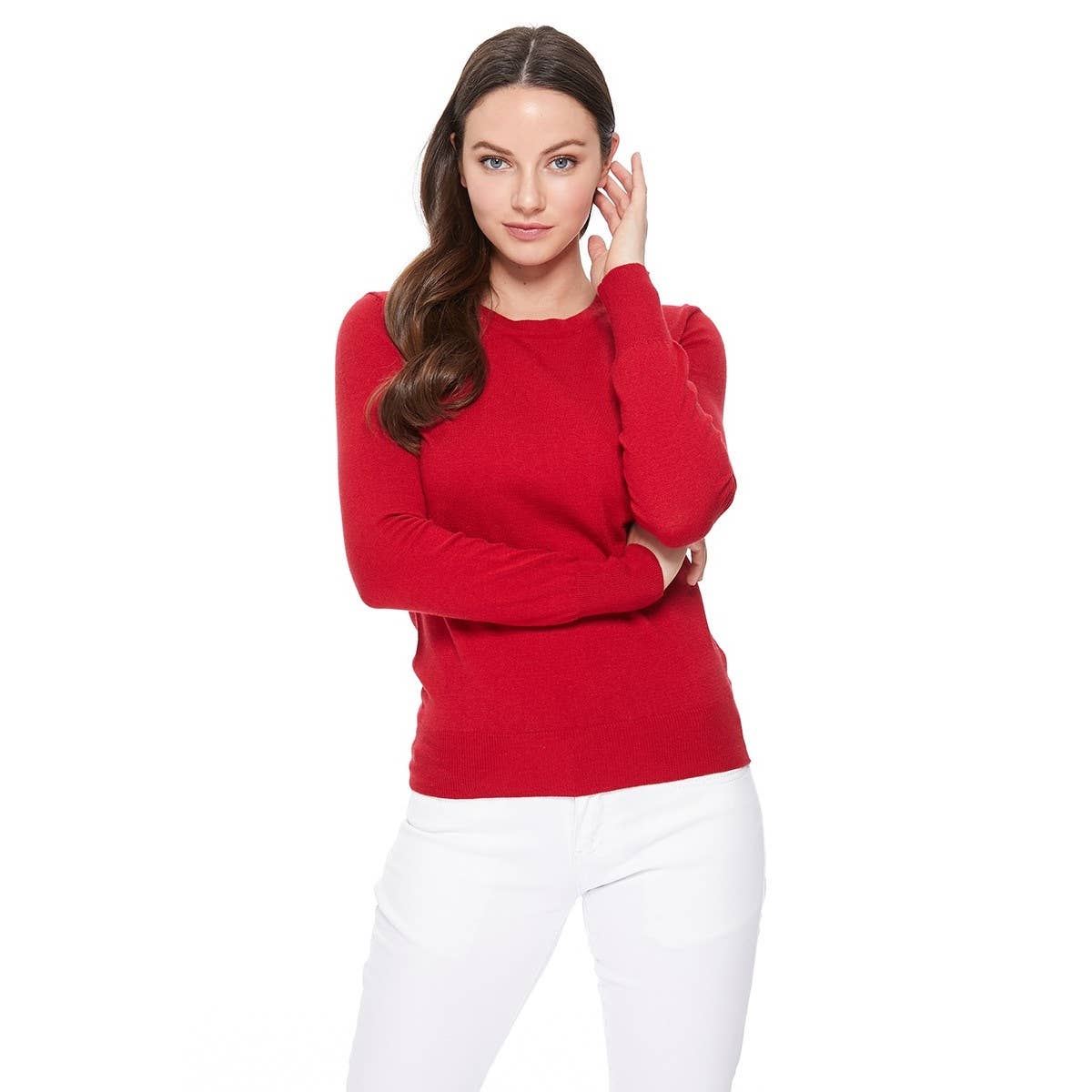 Mak – Engroshandel Pullover - Dame – Langærmet Crewneck blød strik sweater pullover MK550029