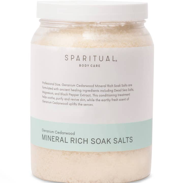 Geranium Cedarwood Mineral Rich Soak Salts - PRO Size and other Purchase Wholesale mineral soak. Free Returns & Net 60 Terms on Faire trending on Faire.