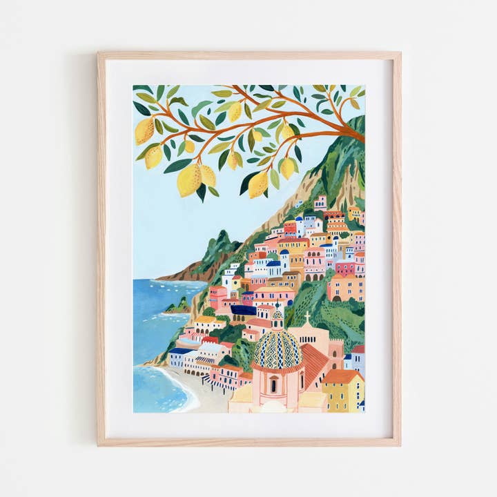 Amber Davenport Art - Wholesale Art Print - Positano, Amalfi Coast Travel Art Print - Unframed