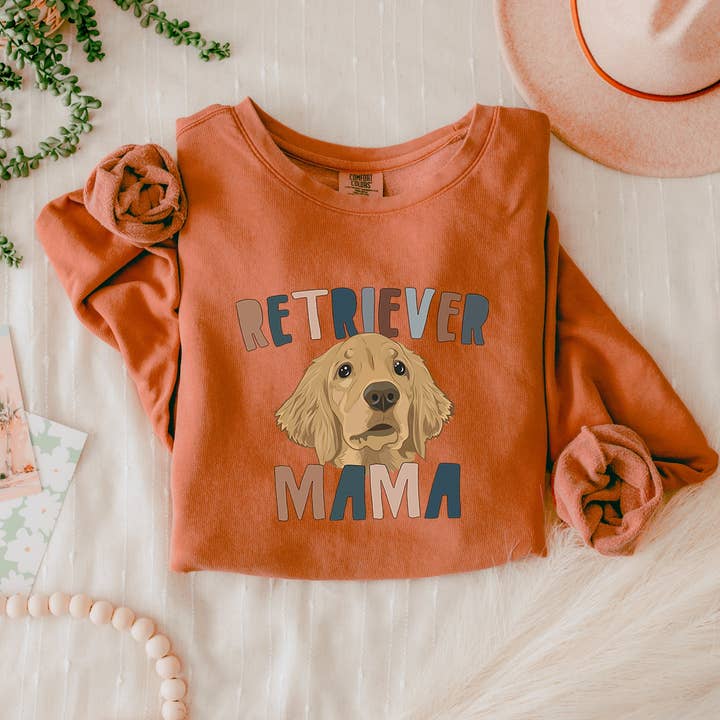 Verita Culture - Wholesale Graphic Sweatshirt - Women's - Golden Retriever Cute Dog Mom Comfort Colors Sweatshirt6