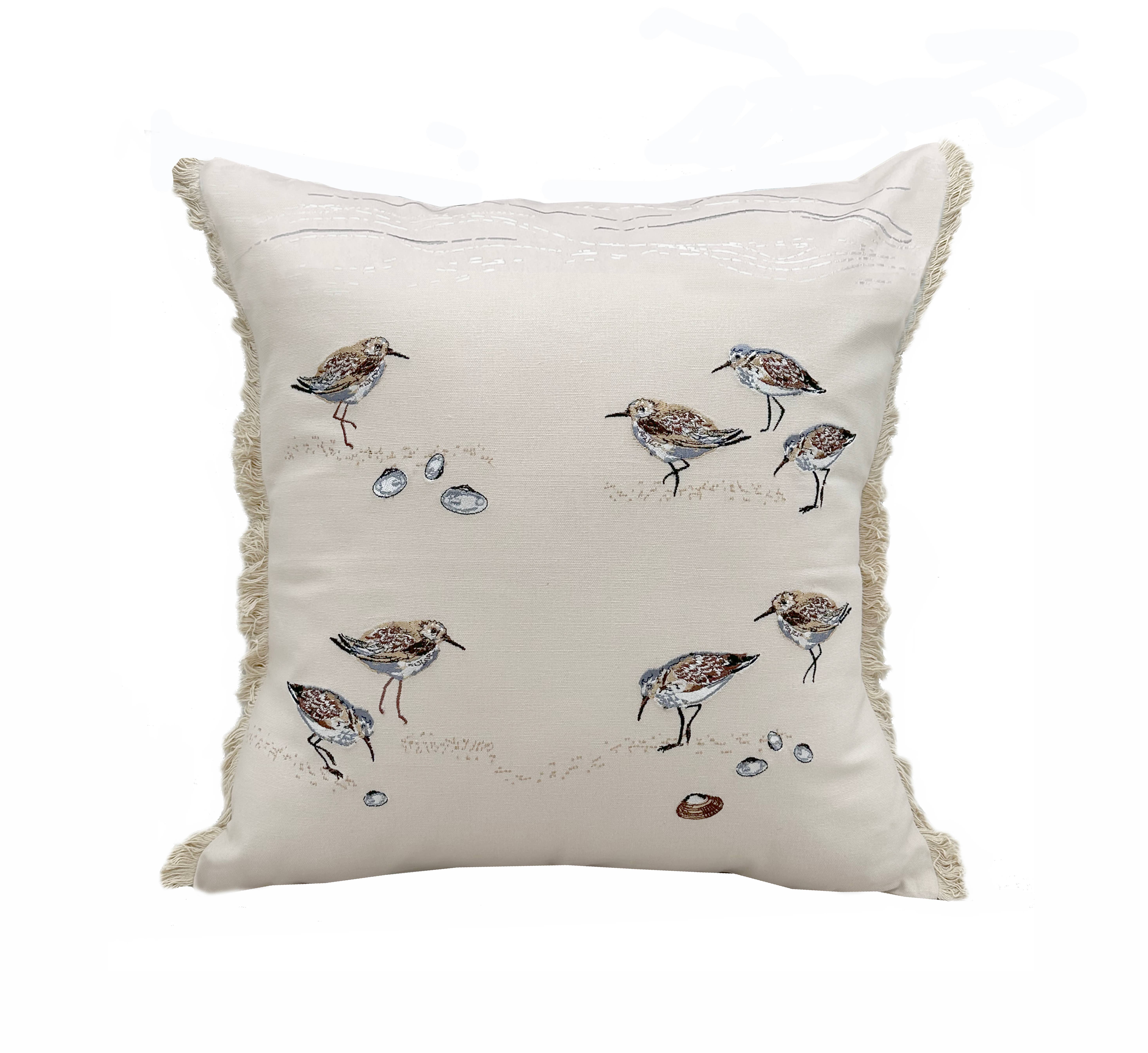 Rightside Design - Wholesale Throw/Decorative Pillow - Sandpiper Bird Indoor Throw Pillow